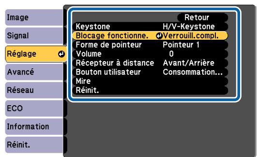 EPSON TW490 - Sélectionnez un élément secondaire de menu. - 2