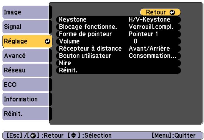 EPSON TW490 - Menu Réglage - 1