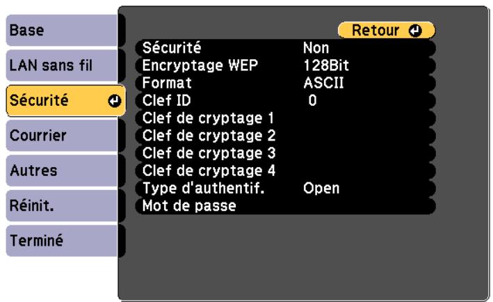 EPSON TW490 - Menu Sécurité - 1