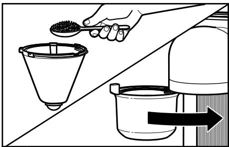 KITCHENAID 5KCM1204EOB - Remplissage du porte-filtre - 2