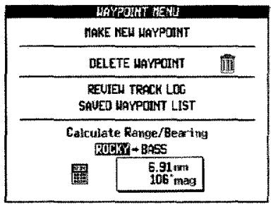 ICOM GP-360ML - RANGE AND BEARING FROM ONE WAYPOINT TO ANOTHER - 1