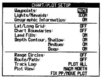 ICOM GP-360ML - CHART DISPLAY SETUPS - 3