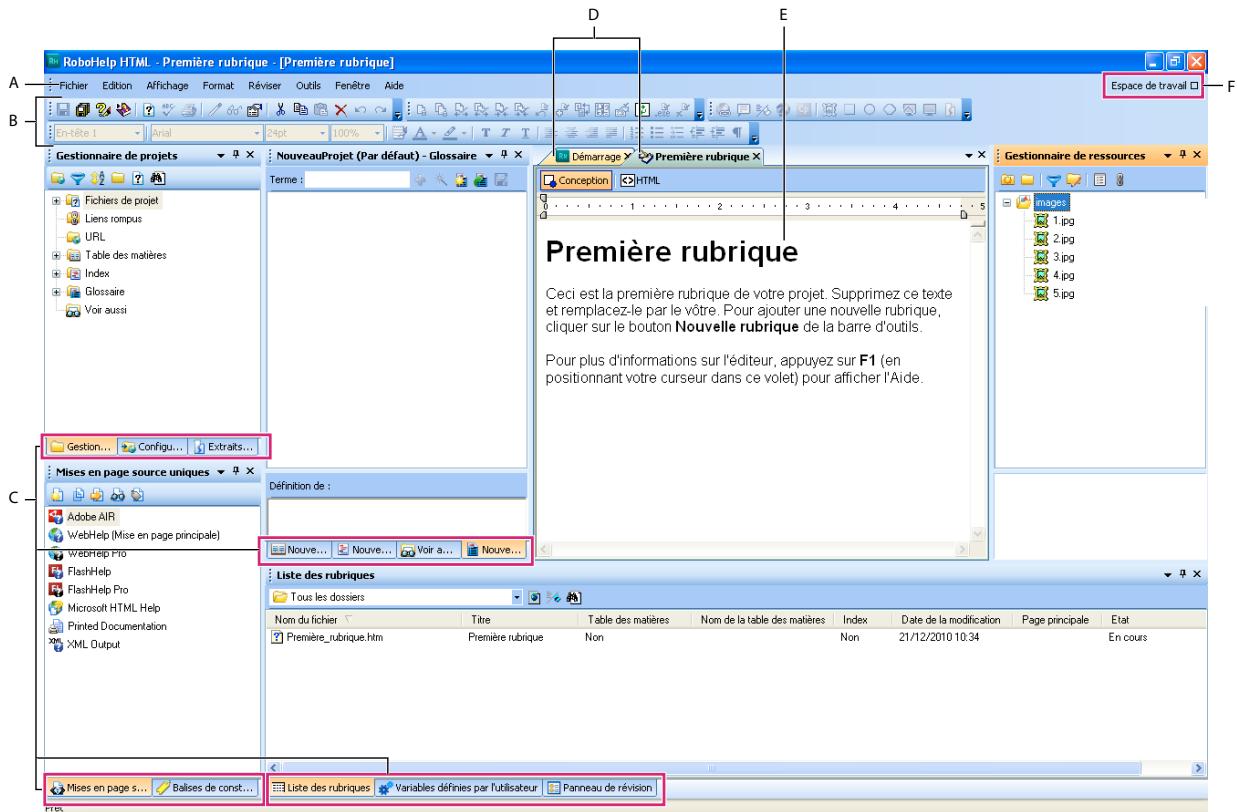 ADOBE ROBOHELP 10 - Présentation de l'espace de travail - 1