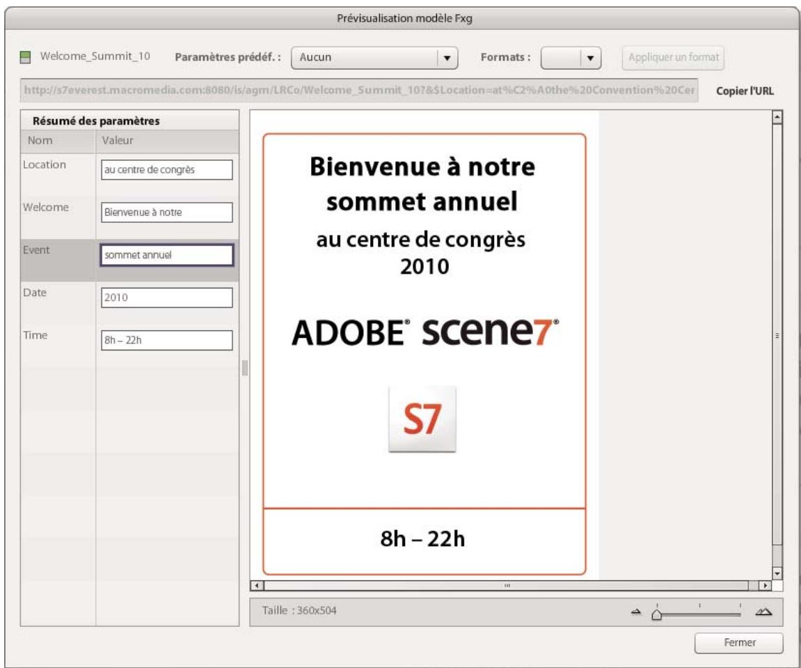 ADOBE SCENE7 4.4 - Prévisualisation et mise à jour des variables de modele - 1