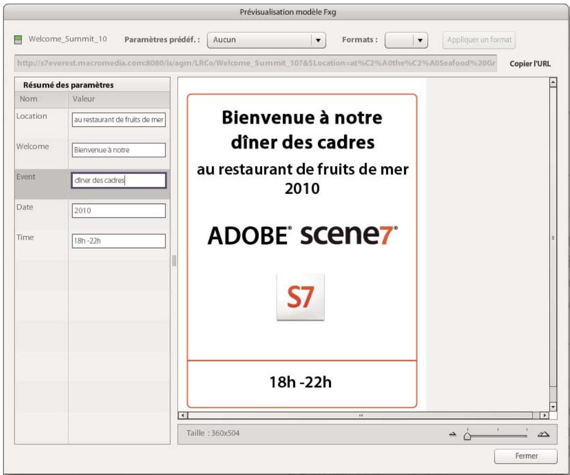 ADOBE SCENE7 4.4 - Prévisualisation et mise à jour des variables de modele - 2