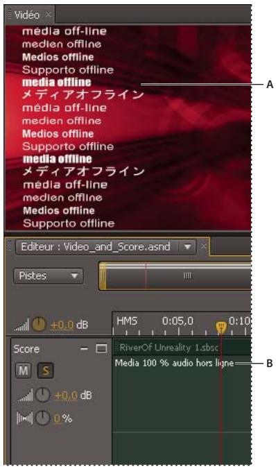 ADOBE SOUNDBOOTH CS4 - Rétabillisement du lien vers des fichiers de video ou de partition manquants - 1
