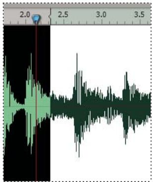 ADOBE SOUNDBOOTH CS4 - Positionnement de l'indicateur d'instant presente - 2