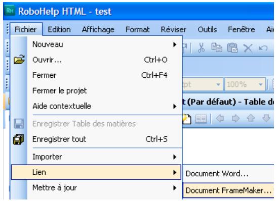 ADOBE TECHNICAL COMMUNICATION SUITE 3 - Liaison d'un livre FrameMaker ou d'un fichier DITAMAP dans le projet RoboHelp - 1