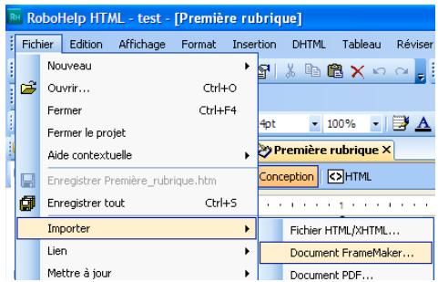 ADOBE TECHNICAL COMMUNICATION SUITE 3 - Importation d'un livre FrameMaker ou d'un fichier DITAMAP dans un projet RoboHelp - 1