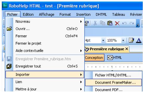 ADOBE TECHNICAL COMMUNICATION SUITE 4 - Importation d'un livre FrameMaker ou d'un fichier DITAMAP dans un projet RoboHelp - 1