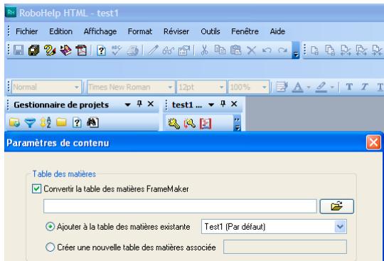 ADOBE TECHNICAL COMMUNICATION SUITE 4 - Conversion d'une table des matieres FrameMaker - 1