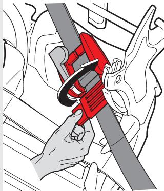 CONCORD ULTIMAX - Debloquer le tendeur de sangle pour enlever le siège. - 1