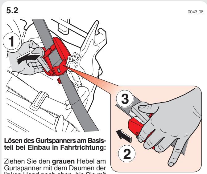 CONCORD ULTIMAX - Losen des Gurtspanners zum Ausbauen des Sitzes - 2