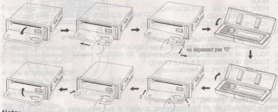 TOKAI LAR-351BUC - COMMENT ENLEVER ET REMETTRE LA FACADE - 1
