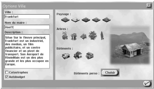 GAMES PC SIMCITY 3000 - Nouvelle - Options villes - 2