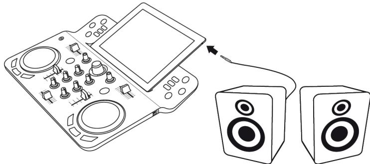 HERCULES DJCONTROLWAVE - Diffusion du mix via des enceintes branchées à votre iPad (connexion filaire) - 1