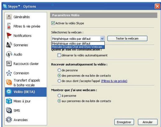 HERCULES DUALPIX INFINITE - Configurer Skype - 1