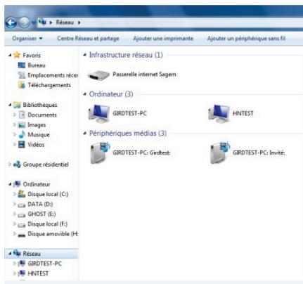 HERCULES EPLUG 200 V2 - Ordinateurs sous Windows 7: Acceder aux dossiers partages - 1