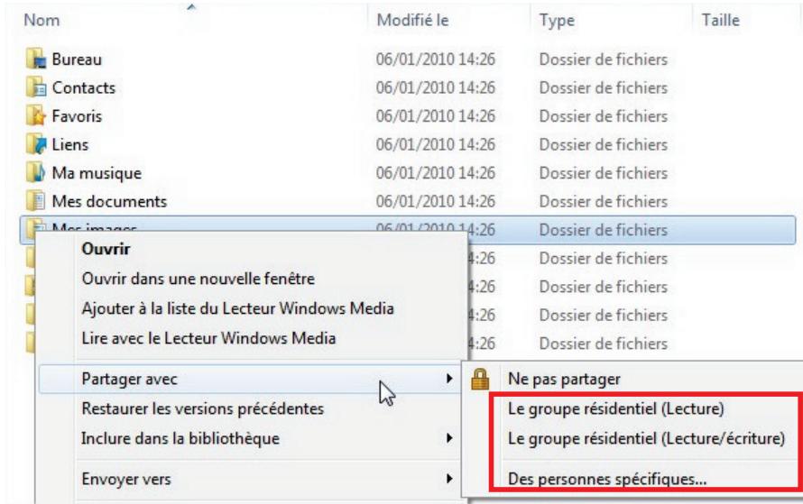 HERCULES EPLUG NANO 500 PASS THRU DUO - Windows 7: Mettre en partage des dossiers publics ou personnels - 1