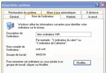 HERCULES EPLUG NANO 500 PASS THRU DUO - Windows XP: Modifier le nom d'un groupe de travail (utilisateurs avances) - 1