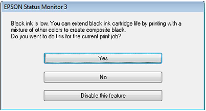 EPSON XP 212 - Préservation de l'encre noire lorsque le niveau d'encre de la cartouche est faible (pour Windows uniquement) - 1