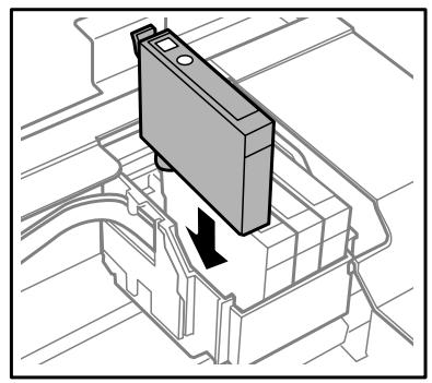 EPSON XP 212 - Retirez la cartouche d'encre et reinserez-la, puis poursuivez l'installation de la cartouche d'encre. Vérifie que les faces supérieures de toutes les cartouches d'encre sont bien alignées. - 1