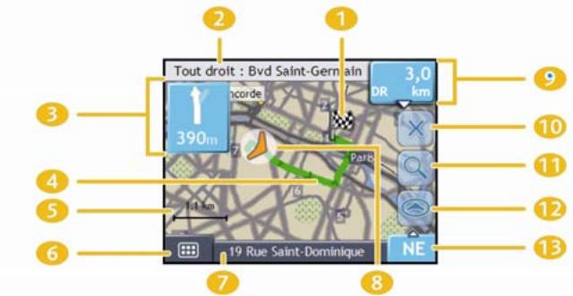 NAVMAN F10 - Écran Vue d'ensemble de l'itinéraire - 1