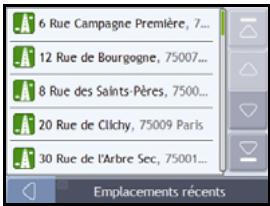 NAVMAN F10 - Comment se rendre à un emplacement récent ? - 2