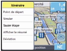 NAVMAN F10 - Comment ignore une étape au cours d'un trajet à arrêts multiples ? - 1
