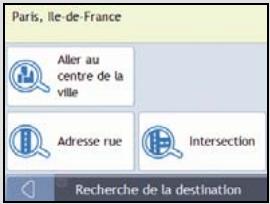NAVMAN F10 - Utilisation de l'écran Recherche de la destination - 1