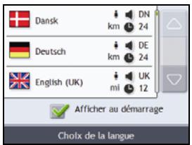 NAVMAN F10 - Sélectionnéz la langue de votre choix - 1
