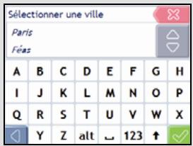 NAVMAN F10 - Utilisation de l'écran Clavier - 2