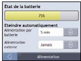NAVMAN F10 - Comment surveiller le niveau de chargement de la batterie ? - 1