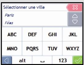 NAVMAN F10 - Utilisation de l'écran Clavier - 3