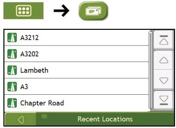 NAVMAN F360 - How do I navigate to a recent location? - 1