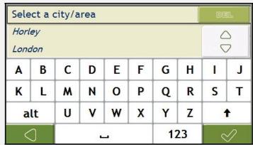 NAVMAN F360 - Using the Keyboard screen - 2