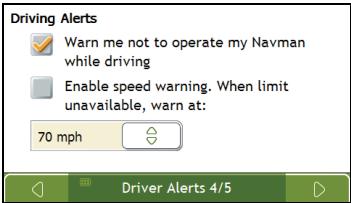 NAVMAN F360 - Driver Alerts 4/5 - 10
