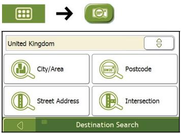 NAVMAN F410 - Open the Destination Search screen - 1