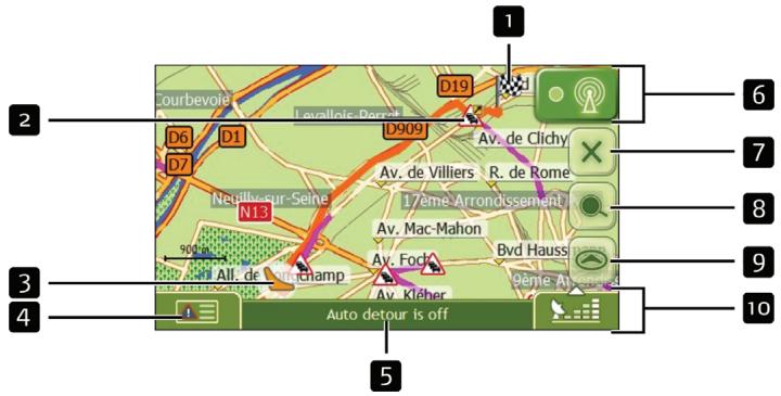 NAVMAN F410 - Traffic Overview screen (select models only) - 1