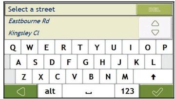 NAVMAN F410 - Search for the street name and house number - 1