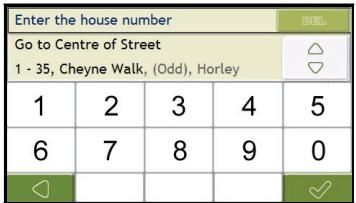 NAVMAN F410 - Search for the street name and house number - 2