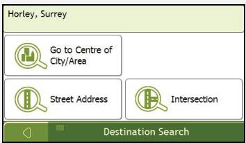 NAVMAN F410 - Using the Destination Search screen - 1