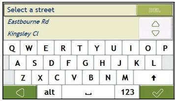 NAVMAN F410 - Search for the street name and house number - 1