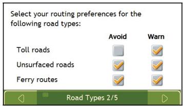 NAVMAN F410 - Road Types 2/5 - 6
