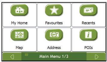 NAVMAN F460 - Main Menu screen - 1