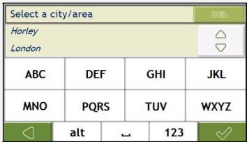 NAVMAN F460 - Using the Keyboard screen - 3