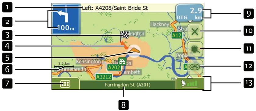 NAVMAN F460 - Route Overview screen - 1
