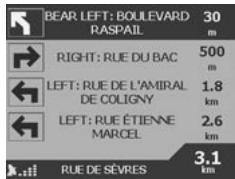 NAVMAN ICN620 - Affichage des quatre instructions suivantes - 1