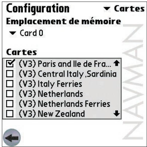 NAVMAN SMART ST V3 - Paramètres de Cartes activées - 1