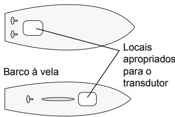 NAVMAN THROUGH HULL - 2-1 Posicionando um transdutor de fixação por meio de furo no casco - 1